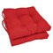 16-inch Solid Twill Square Tufted Chair Cushions (Set of 2) - Red